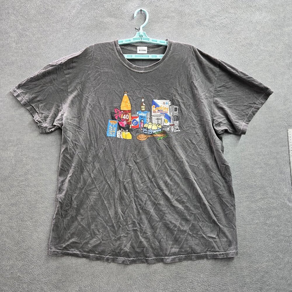 Cookies 40s & Shorties Men Shirt XXL Gray Graphic Kitchen Scene Casual Short